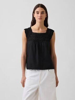 Gap Sleeveless Black Lace Top